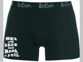 Sex and Beer and Rock n Roll čierne trenírky BOXER s tlačeným logom, top kvalita 95%bavlna 5%elastan